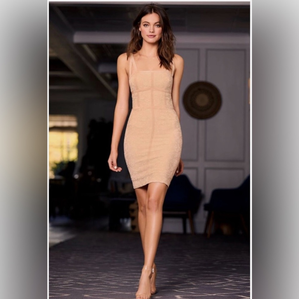 Ali & Jay Meet Me in the Grotto Peach Bodycon Dress